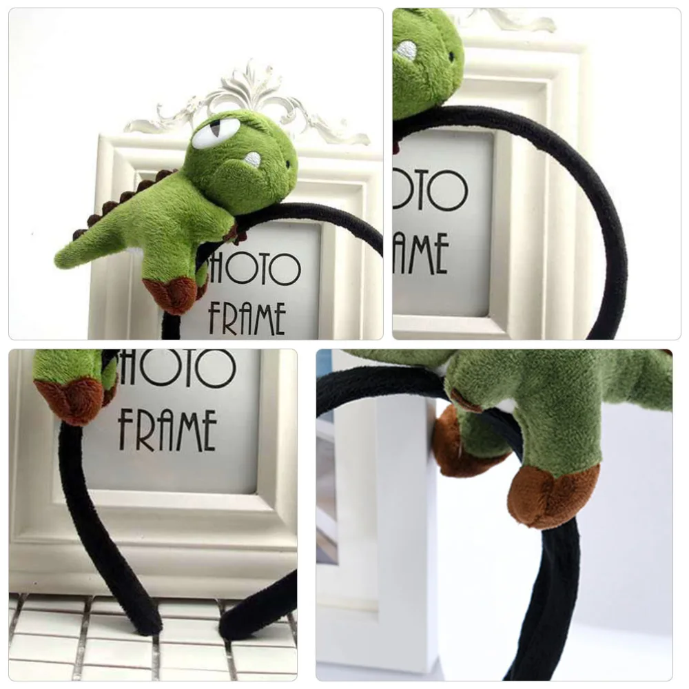 1 Pc Cartoon Hairband Dinosaur Shape Headwear Washing Hairband for Women (Green)