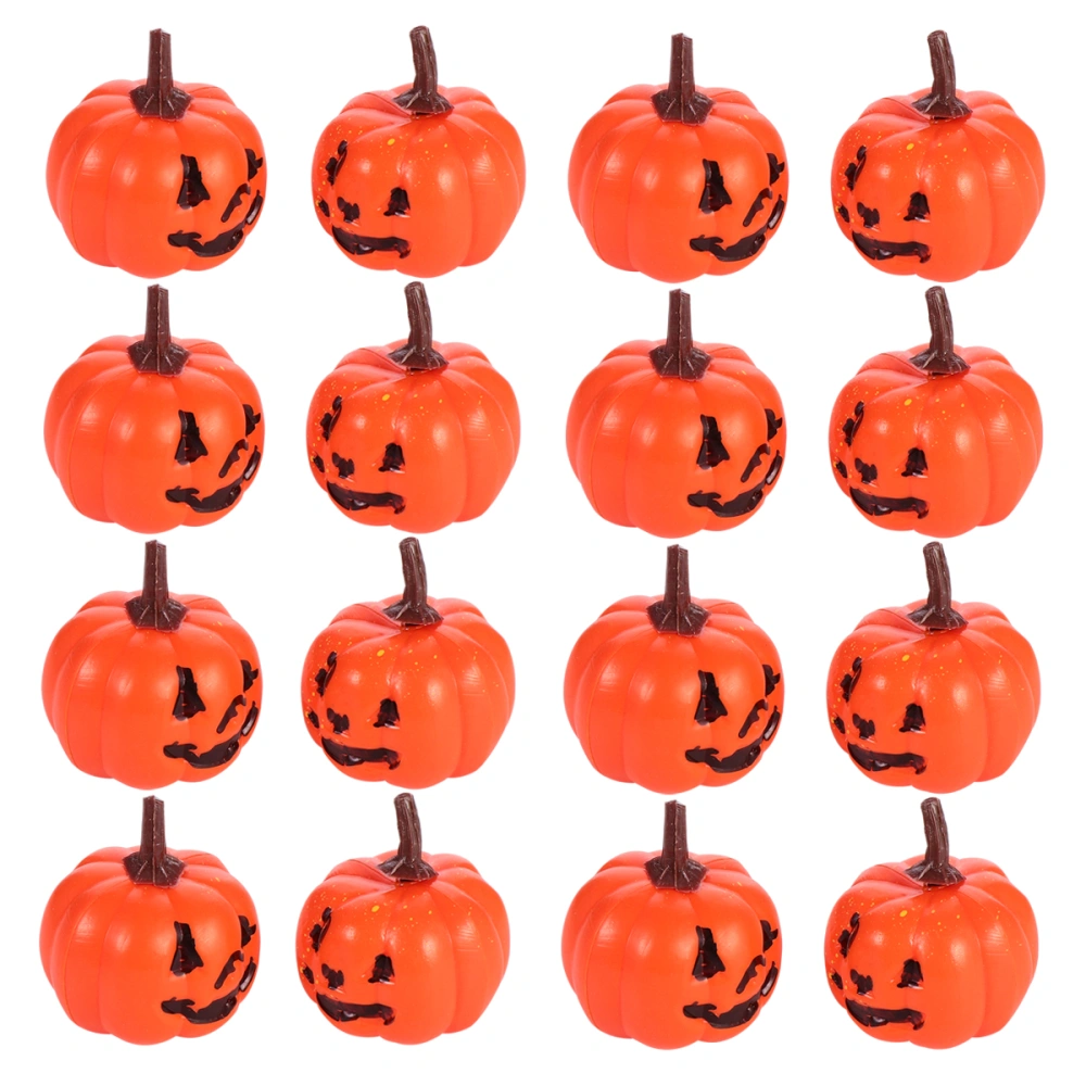 16pcs Halloween Props Plastic Pumpkin Ornaments Emulational Pumpkin (Orange)