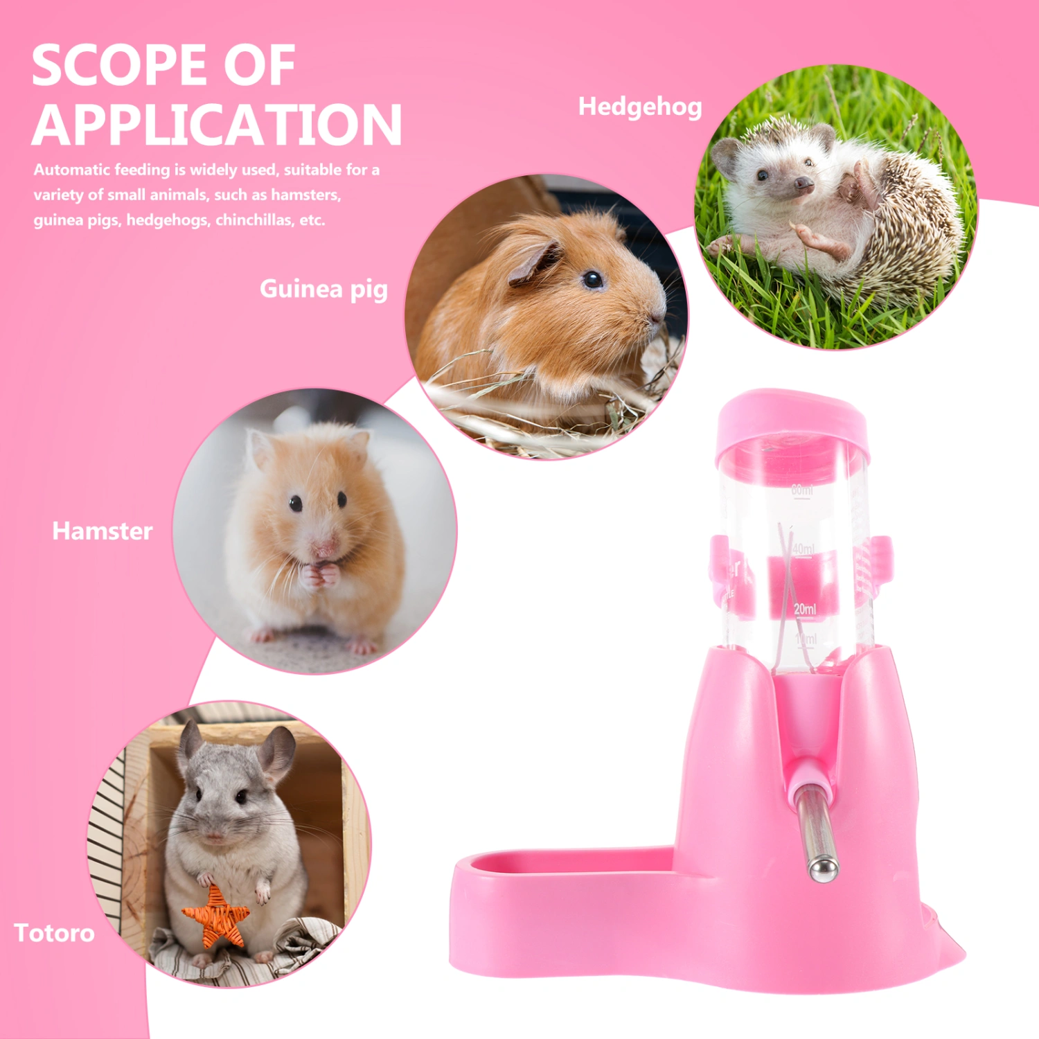 1 Set Hamster Water Bottle Multi-function Small Pet Feeder Water Feeder Kettle with Bracket