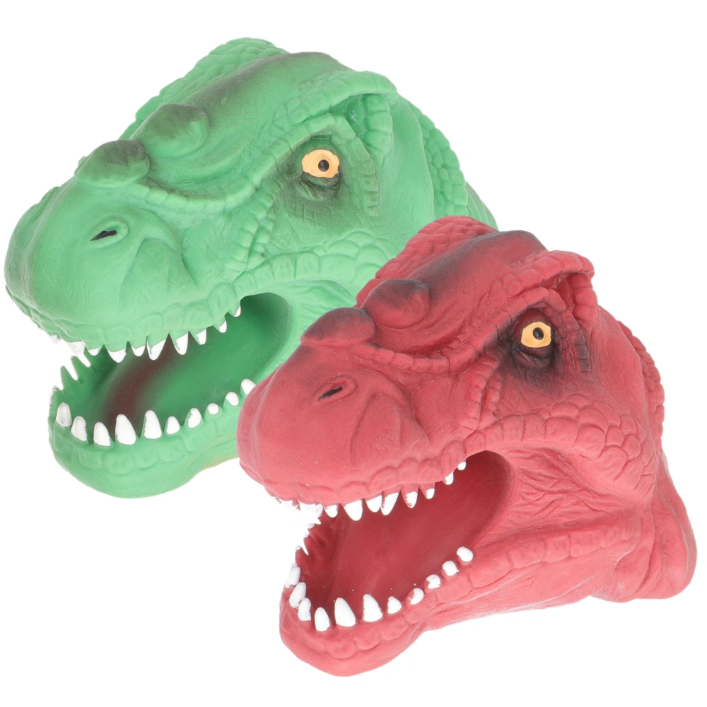 2Pcs Creative Finger Puppets Decorative Dinosaur Puppets Finger Toy Cartoon Dinosaur Toys