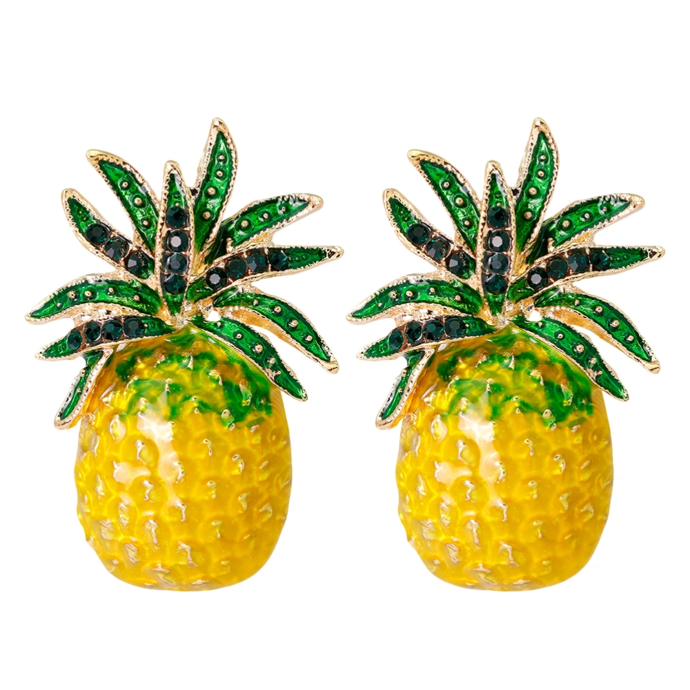 2Pcs Lovely Pineapple Shaped Brooch Alloy Decorative Breastpin Clothes Pin for Girls Women