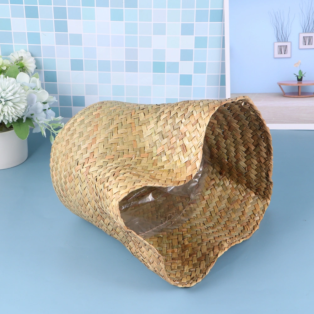 1 Pc Pastoral Style Basket Flower Pot Woven Basket Bonsai Handmade Basket Decorative Basket for Balcony Living Room