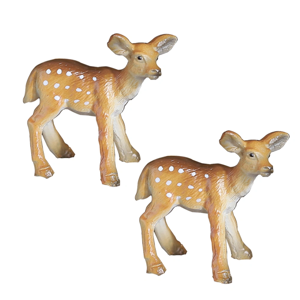 2pcs Sika Deer Models Simulation Wild Animal Decoration Desktop Adornment Party Gifts for Home Shop