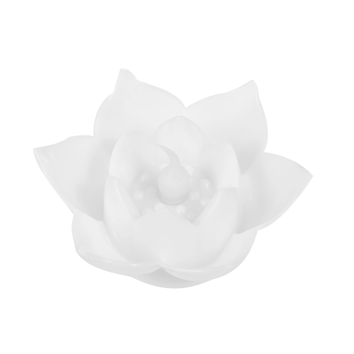 1 Pc LED Electronic Lotus Candle Light Realistic Small Size Flower Candle Lamp Floating Flameless Candle Light for Party Festival (White)