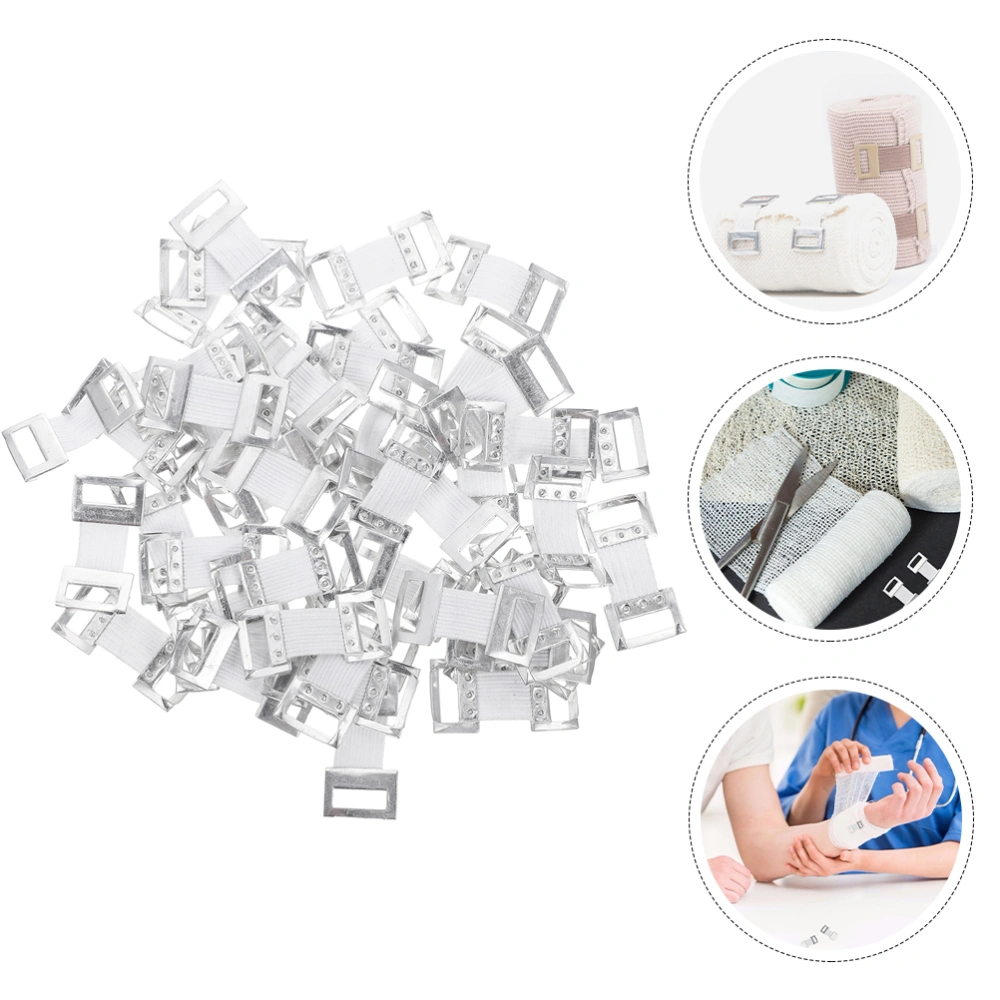 100Pcs Elastic Bandage Clips Stretch Clasps Bandages Fixing Clips Rubber Band Buckles