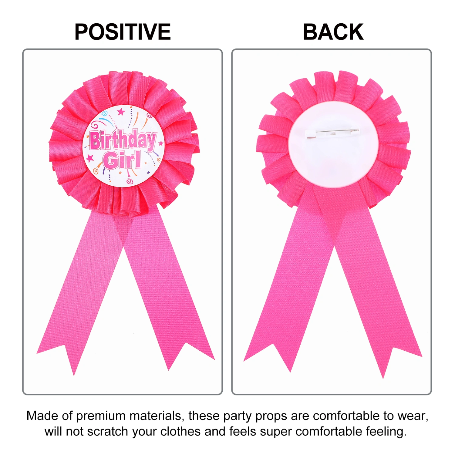 2pcs Birthday Party Sash with 2 Badges Decorative Shoulder Strap Party Supply