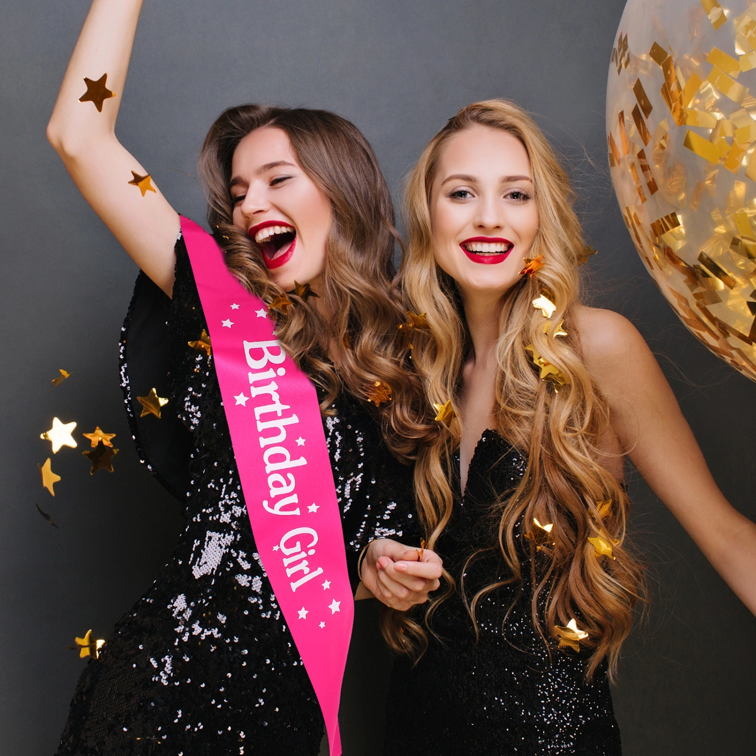 2pcs Birthday Party Sash with 2 Badges Decorative Shoulder Strap Party Supply