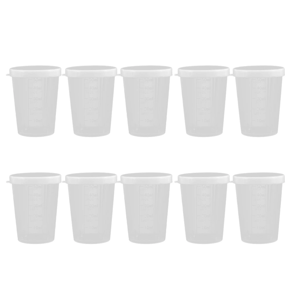 20pcs Plastic Measuring Cup with Lid Home Measuring Cups Scale Cups (White)