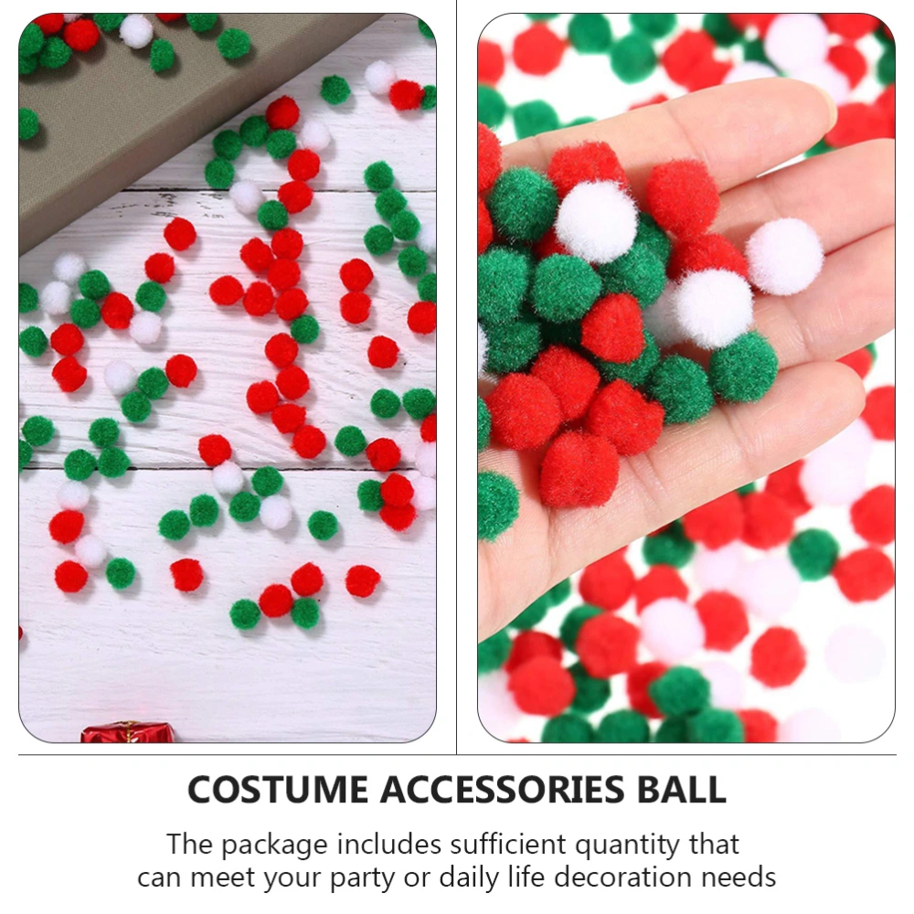 4 Packs 1CM Christmas Pompom Balls DIY Handmade Material Plush Ball Fluffy Balls