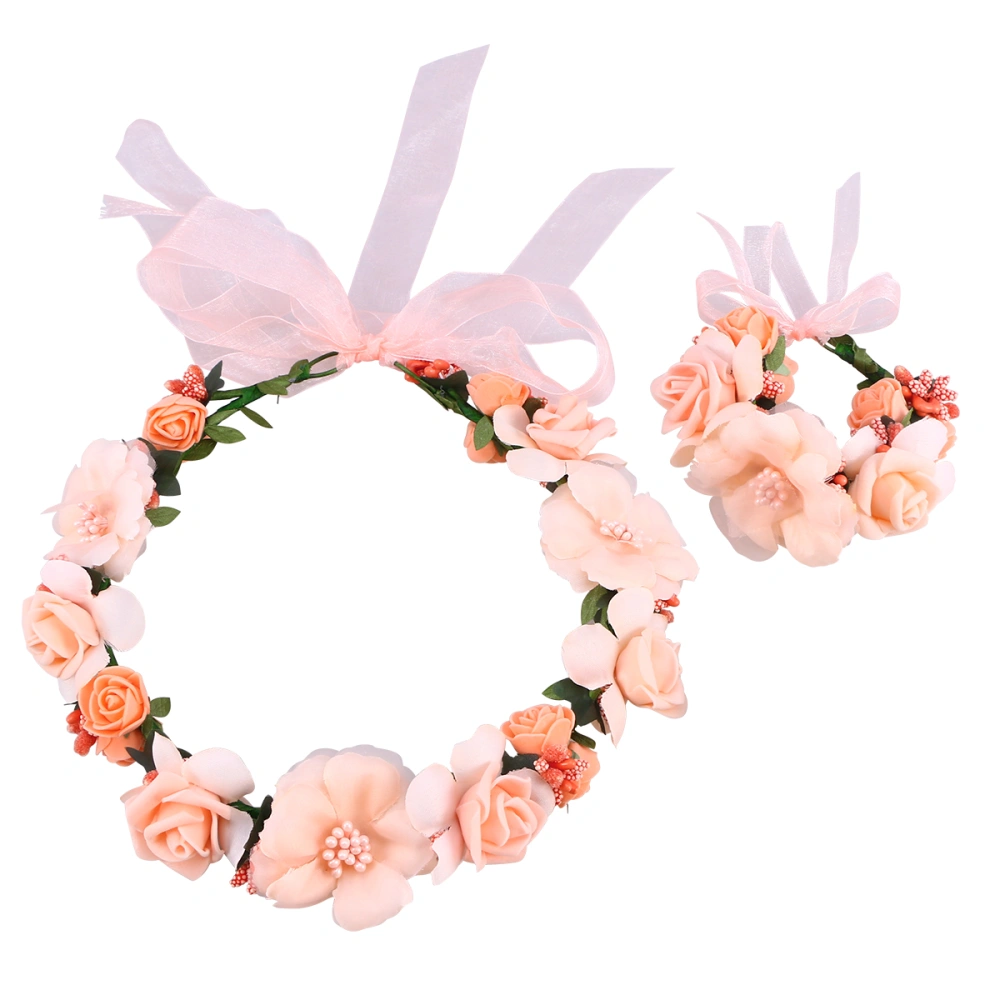 1pc Fashion Wedding Wreath Bride Bridesmaid Flower Headwear Hair Garland Hair Accessory for Wedding Hair Decor