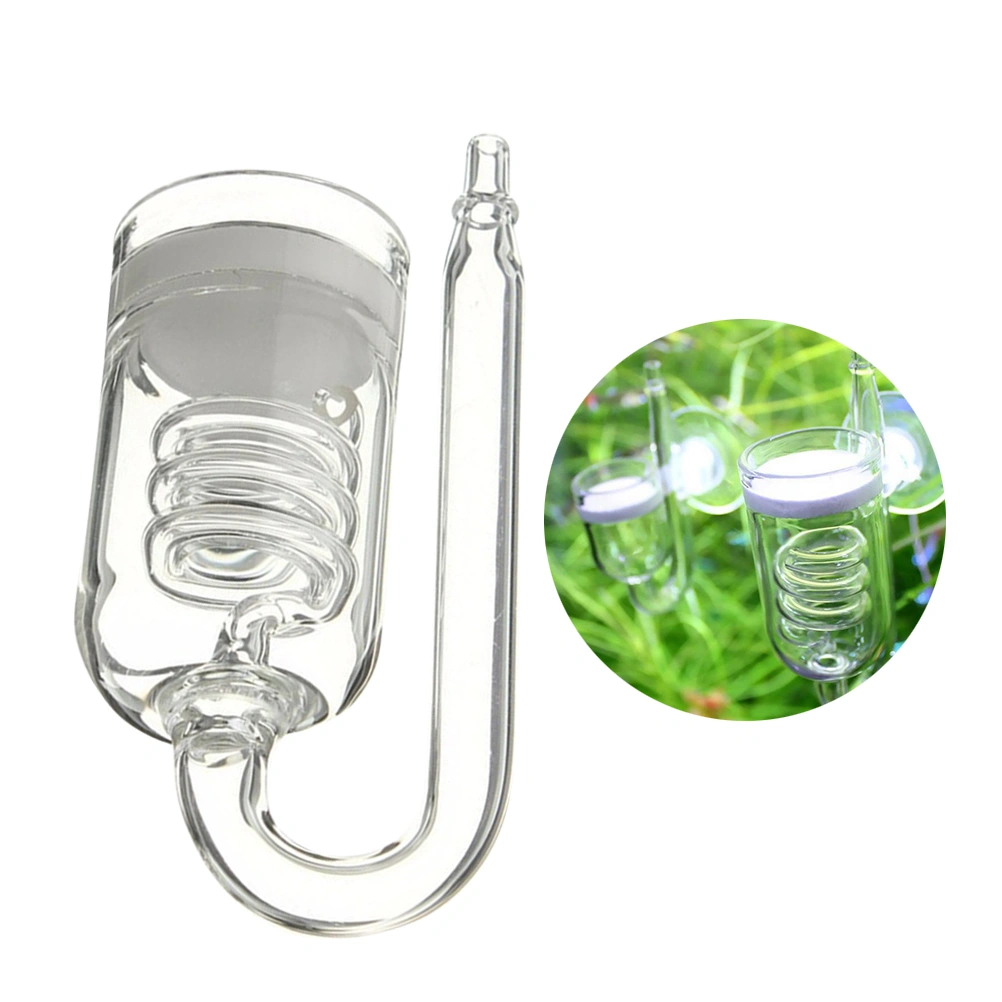 U Shape 3 Circles CO2 Regulator Diffuser Check Glass Tube wiht Suction Cup