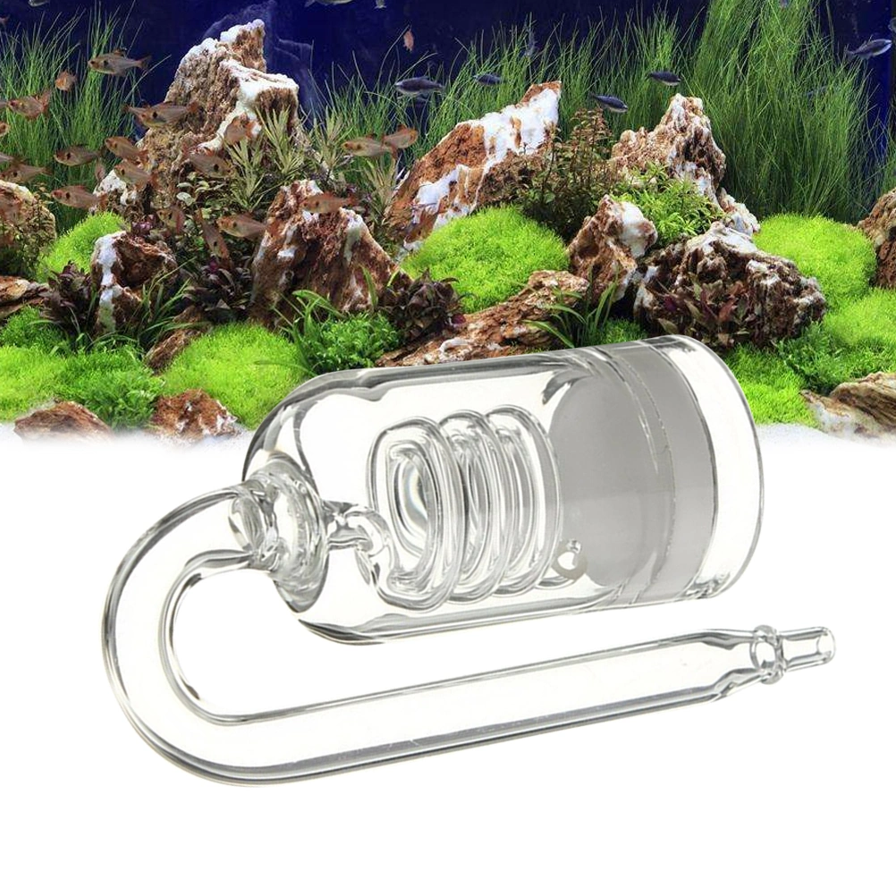 U Shape 3 Circles CO2 Regulator Diffuser Check Glass Tube wiht Suction Cup