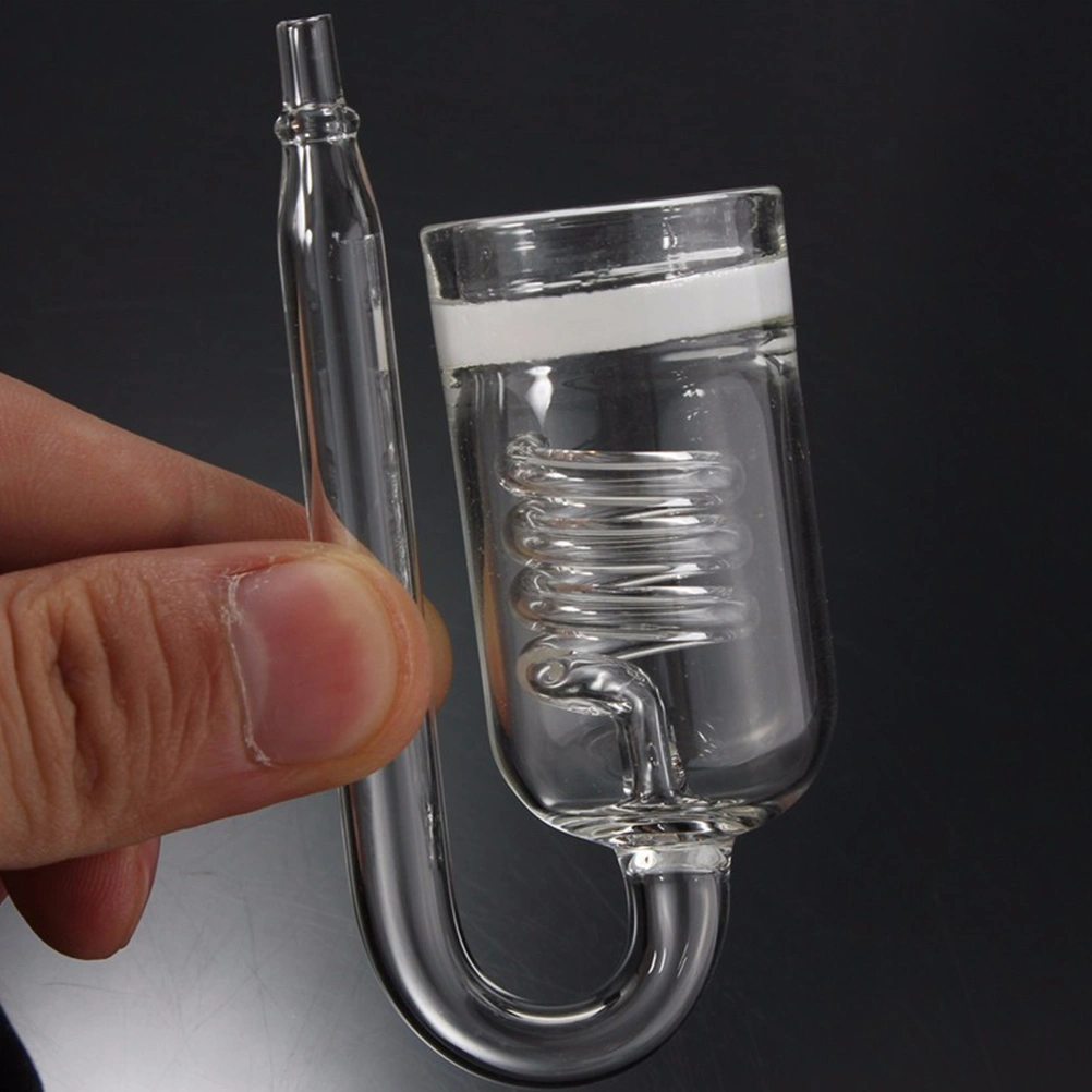 U Shape 3 Circles CO2 Regulator Diffuser Check Glass Tube wiht Suction Cup