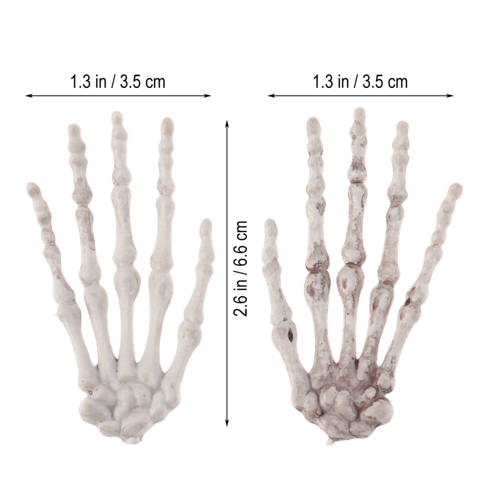 2 Pairs of Haunted House Skeleton Hand Claw Props Terrible Cosplay Props for Halloween Festival Bar (Number 6 Skeleton Hand Claw Pattern)