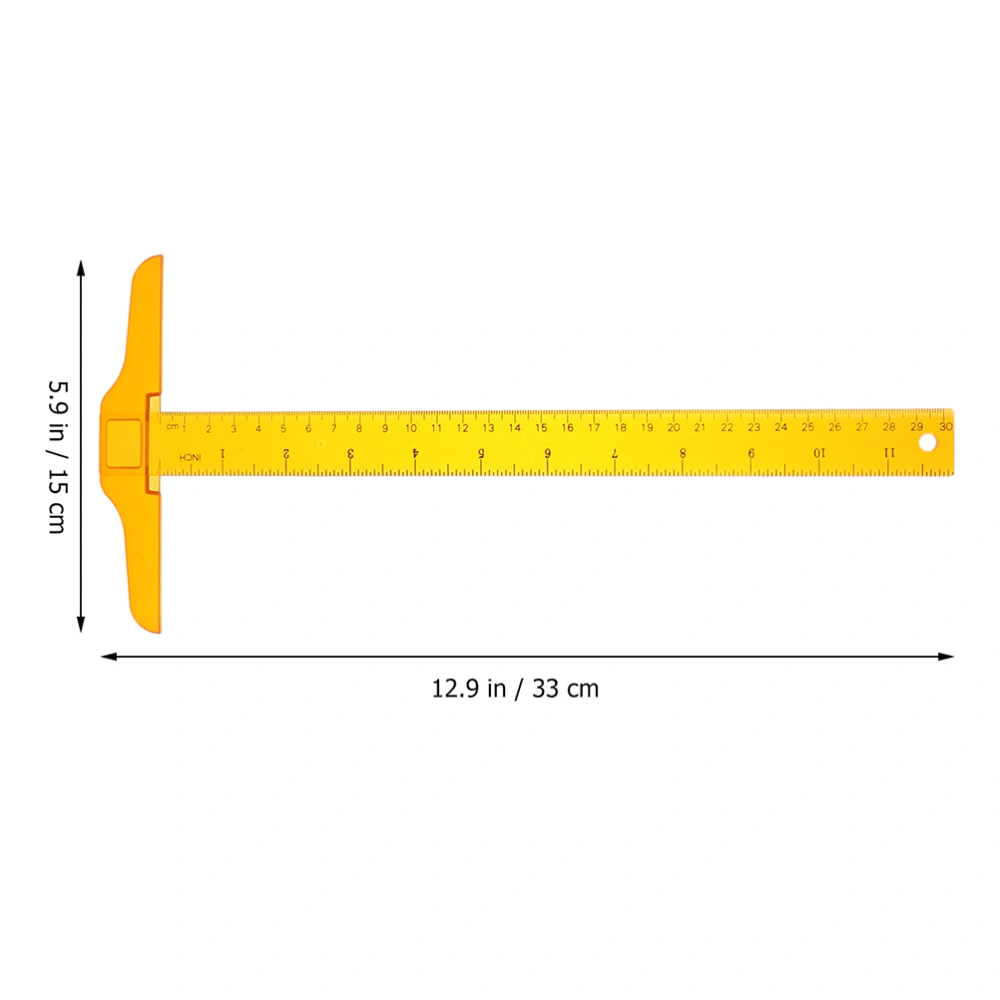 2pcs T Shape Rulers Double Scale Ruler Plastic Measuring Ruler Measuring Tool