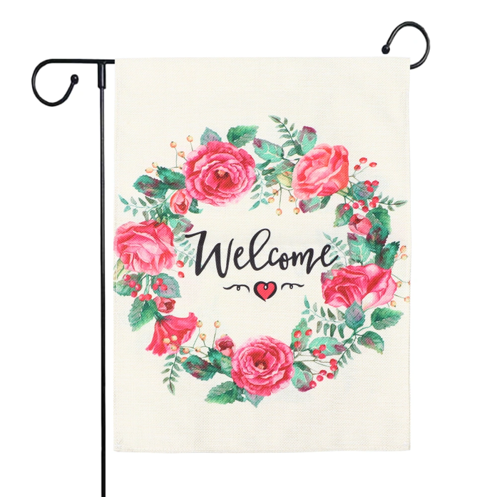 Welcome Letters Garden Flag Linen Garden Sign Colorful Garden Decoration Flags