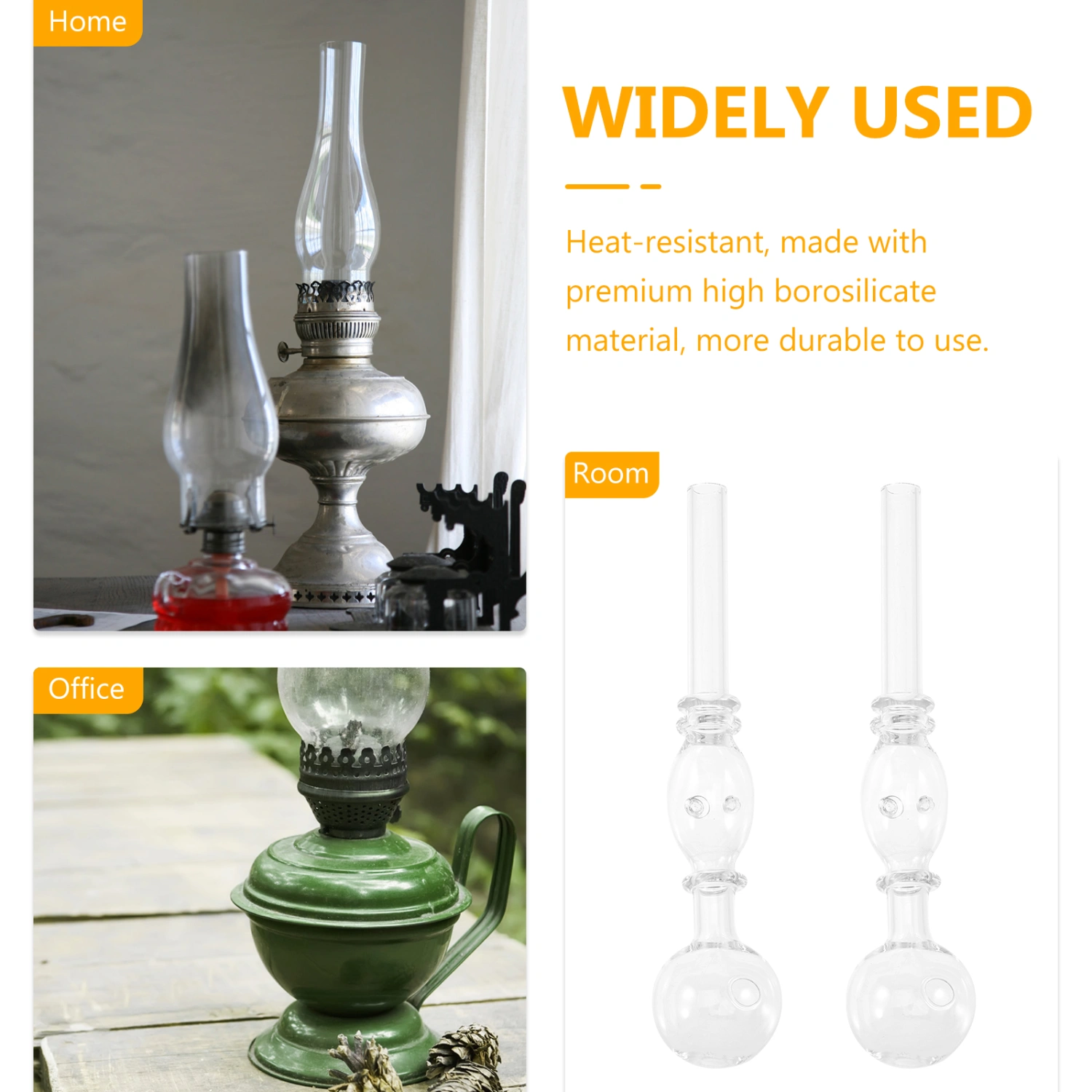 4pcs Oil Lamp Burner High Borosilicate Lamp Burner Oil Burner Glass Pipe
