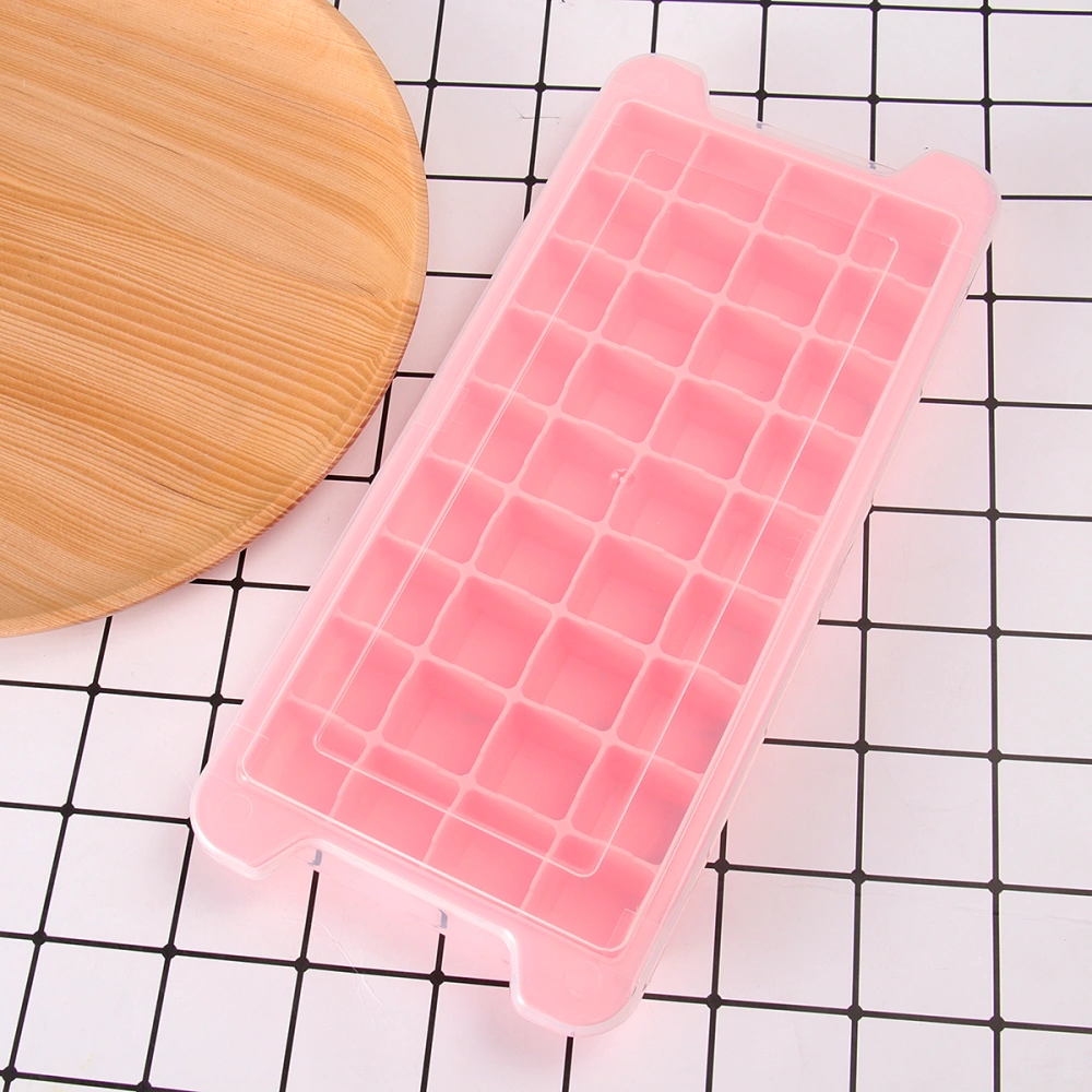 1PC Homemade Ice Cream Mold Ice Cube Mold Tray Creative Ice Cream Mold Silicone Ice Box with Cover for Home Beach Party Use 36 Grid Square Shape with Cover Style Pink Size 2