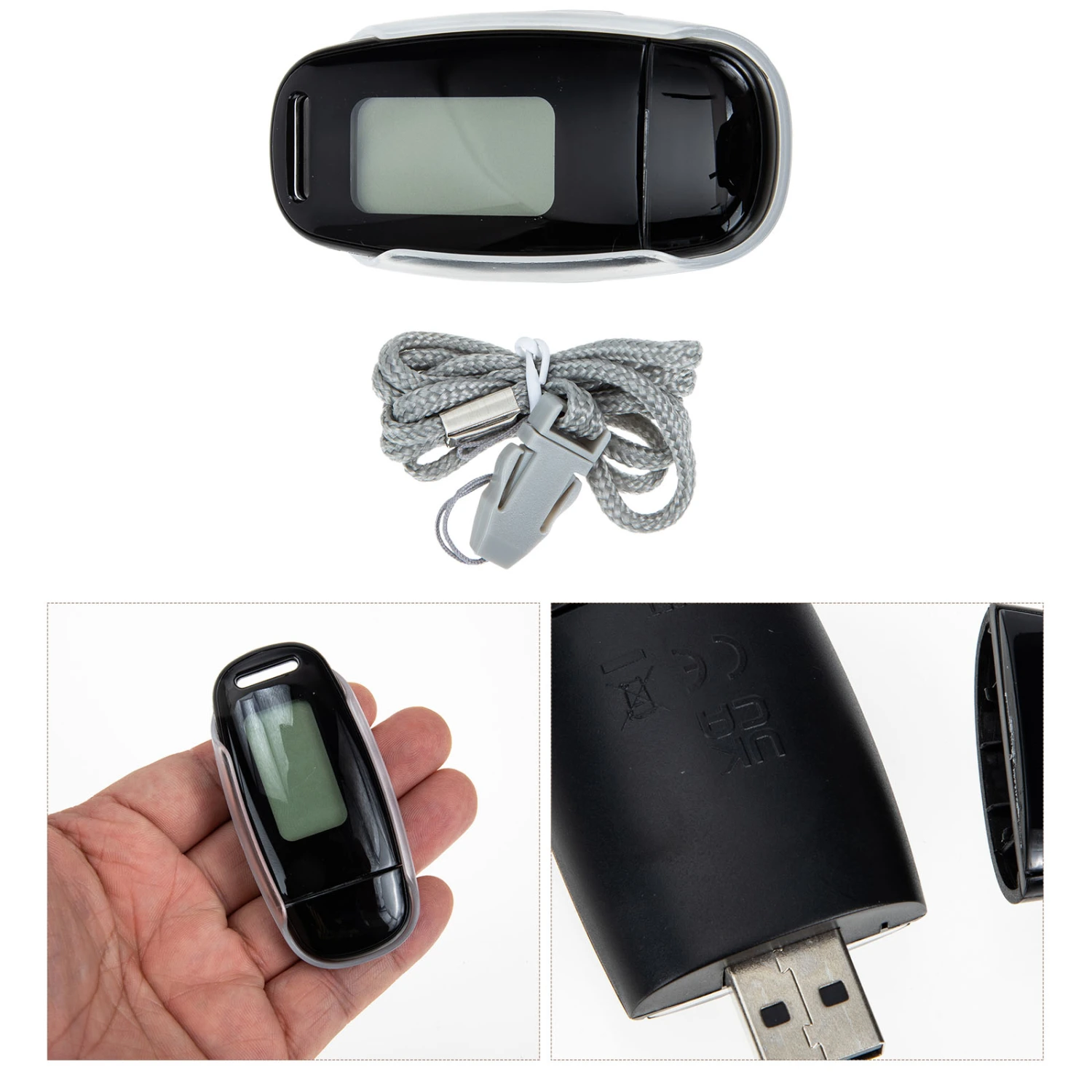 1 Set of Portable Pedometer USB Charging Pedometer Plastic Pedometer Small Pedometer