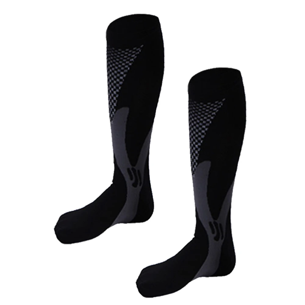 Unisex Compression Socks Comfortable Breathable Solid Socks Unisex Brand Stock Fashion Casual Crew Socks -Size S/M (Black)