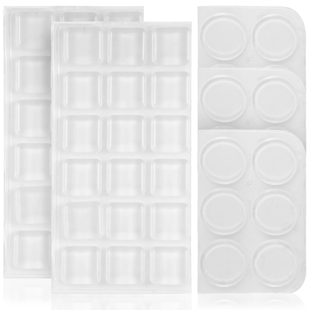 54pcs Cabinet Door Bumpers Clear Furniture Bumpers Adhesive Pads for Glass Tops