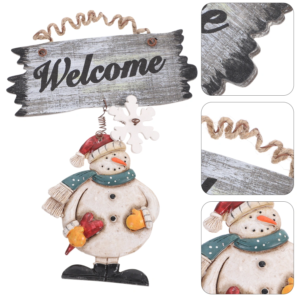 Christmas Door Decor Wall Sign Shop Window Ornament Festive Decoration for Home Office Restaurant Hotel (Snowman)