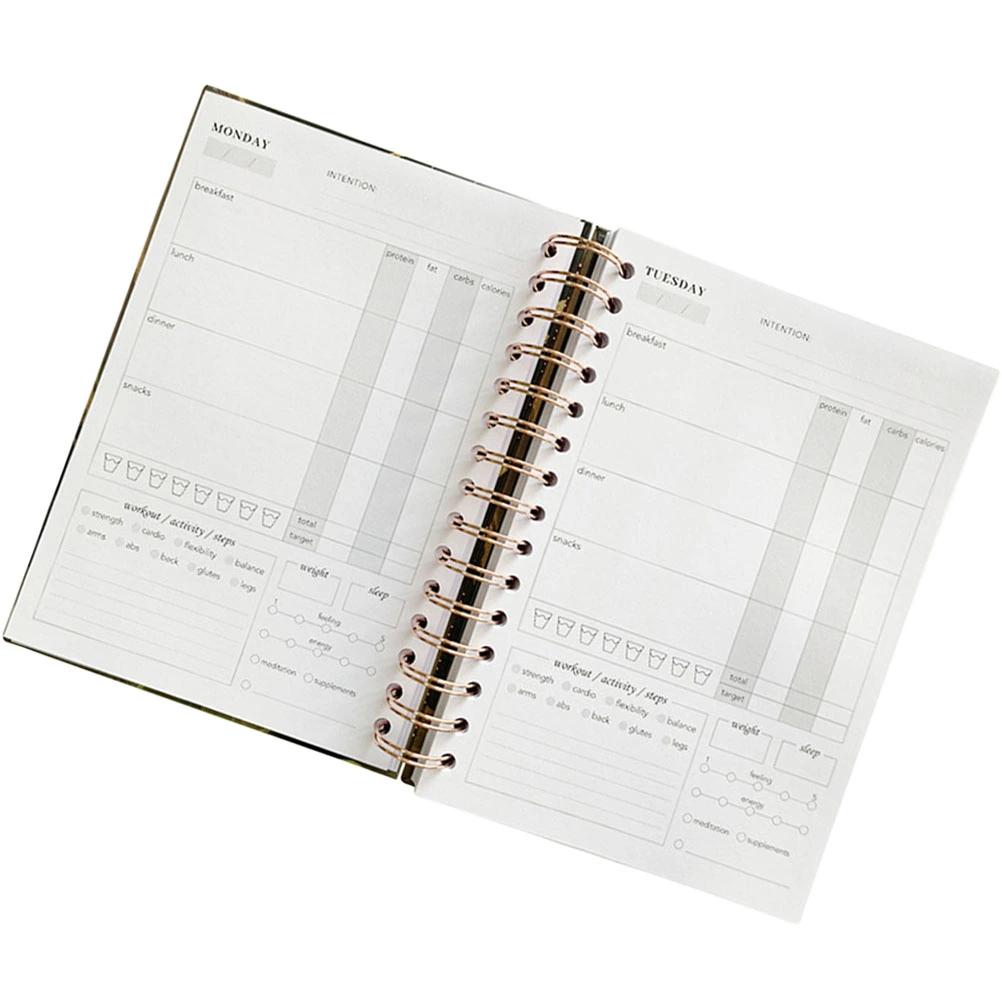 Journal Planner for Women Men A5 Fitness Journal Planner Fitness Agenda Notepad Recording Notebook