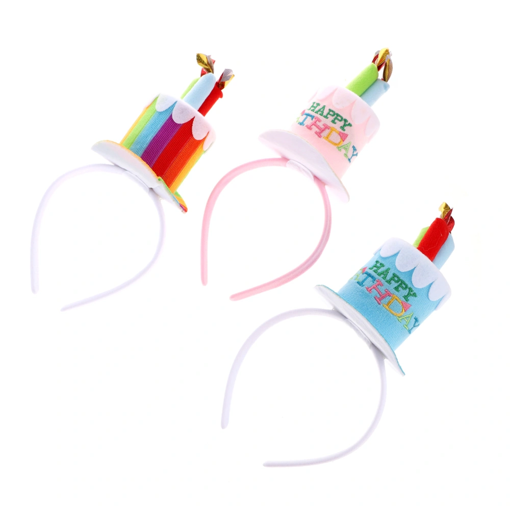 3PCS Child Candle Birthday Hair Hoops Decors Funny Party Hair Accessories