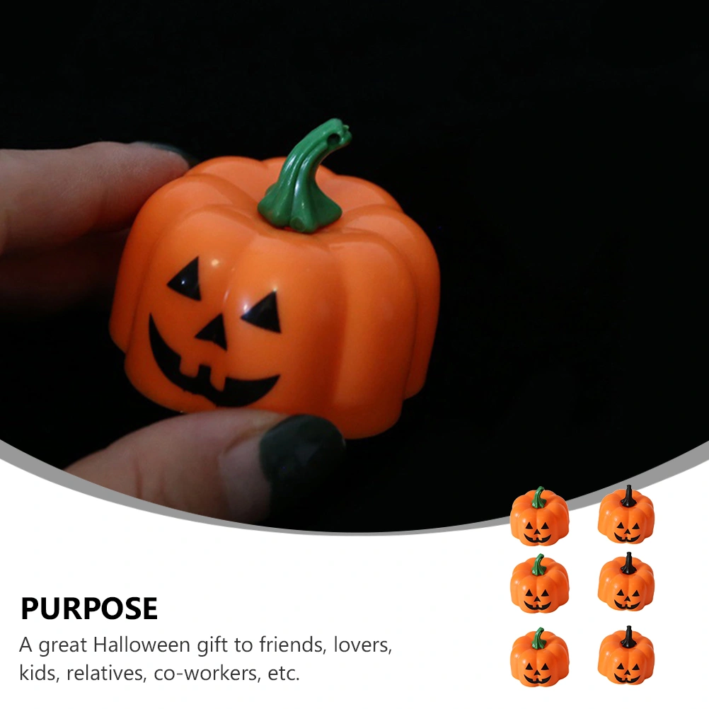 6PCS Halloween Pumpkin Lamp Decoration Luminous Electronic Pumpkin Candle Lamp