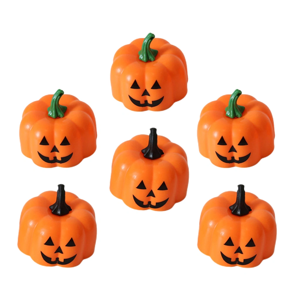 6PCS Halloween Pumpkin Lamp Decoration Luminous Electronic Pumpkin Candle Lamp