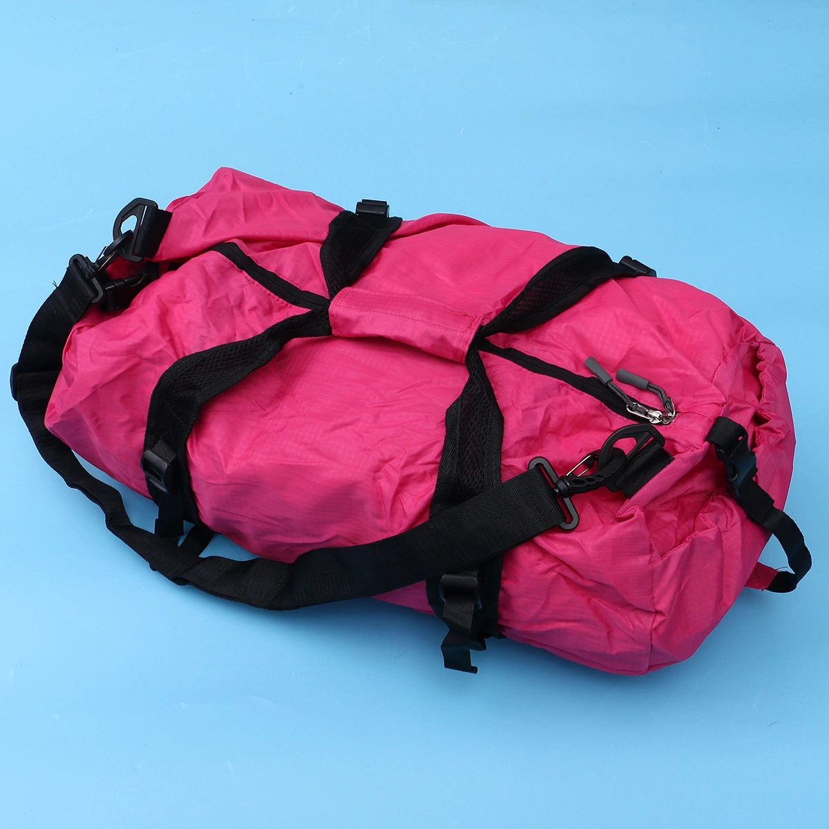 1PC Large Capacity Handbag Folding Bag Waterproof Sports Fitness Outdoor Travel Suitcase (Pink)