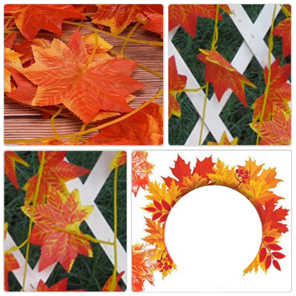 1pc Artificial Maple Leaf Garden Wedding Party Decoration Photo Props (Red)