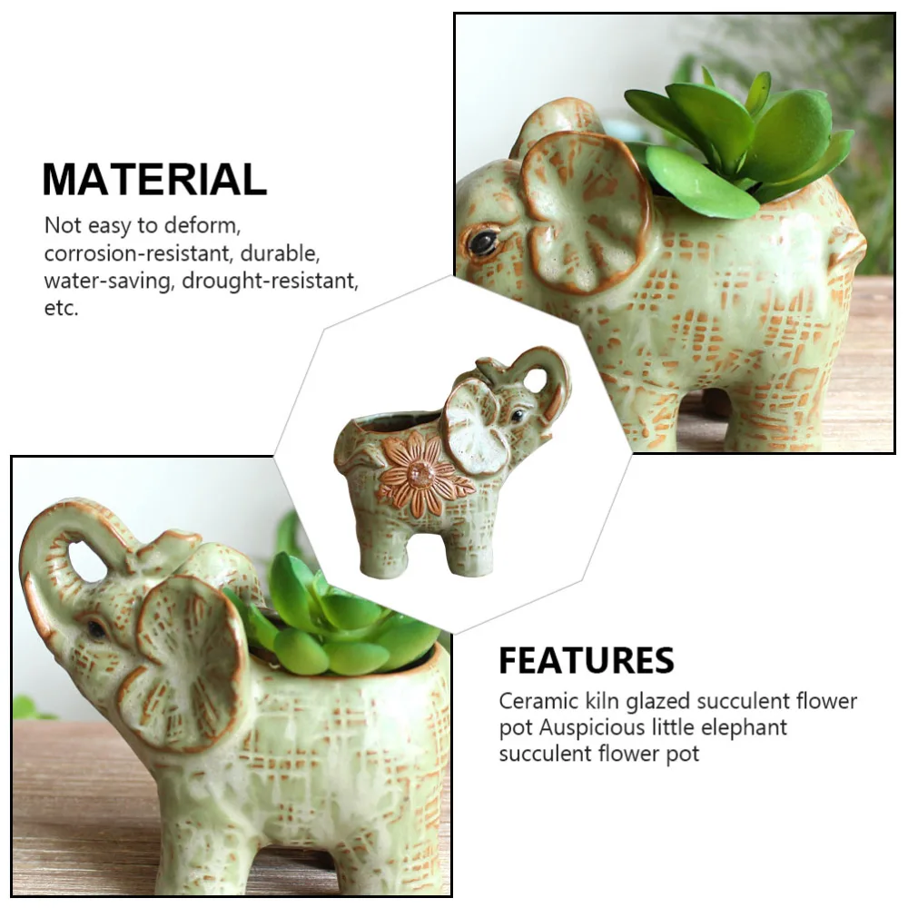 Creative Desktop Flowerpot Chic Tabletop Flowerpot Elephant Shape Flower Pot