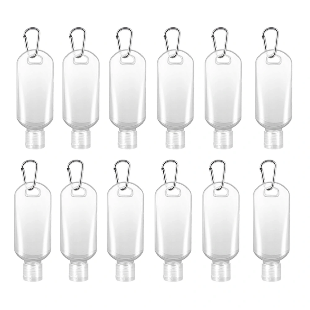 12pcs 50ml Refillable Bottles with Hook Travel Bottle Hand Sanitizer Bottle