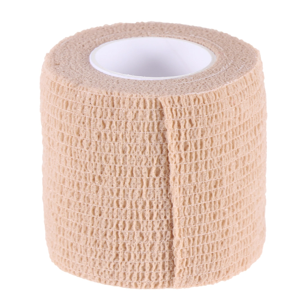 5 Rolls Nonwovens Cohesive Bandages Self Adherent Wrap Tape First Aid Tape for Pets 5cm x 4.5m (Beige)