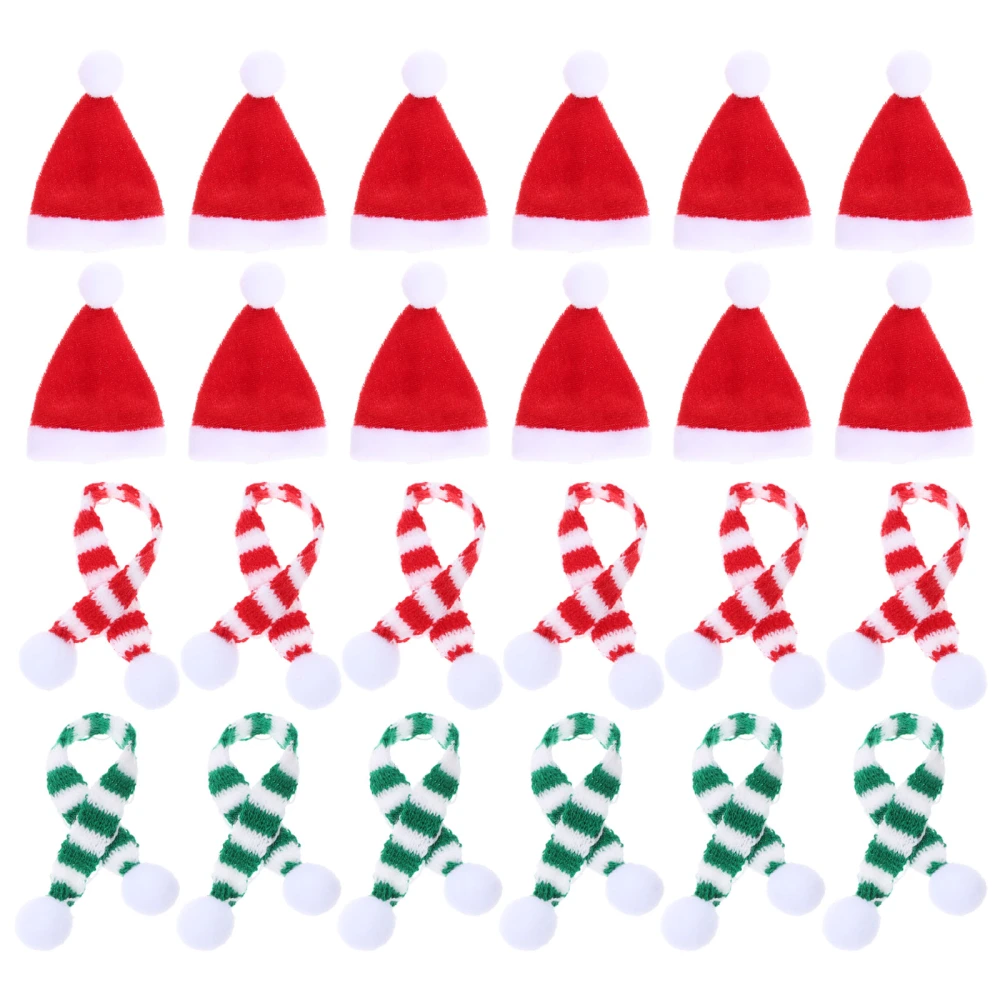 24pcs  Christmas Hat Scarf Champagne Bottles Decoration Christmas Party Supplies