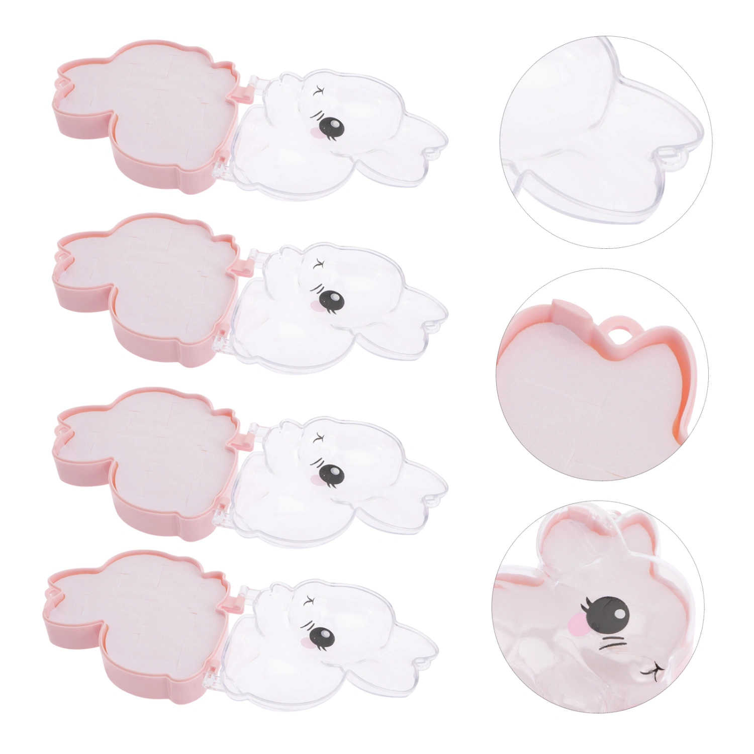 4Pcs Plastic Jewelry Container Ear Stud Storage Case Jewelry Packaging Box