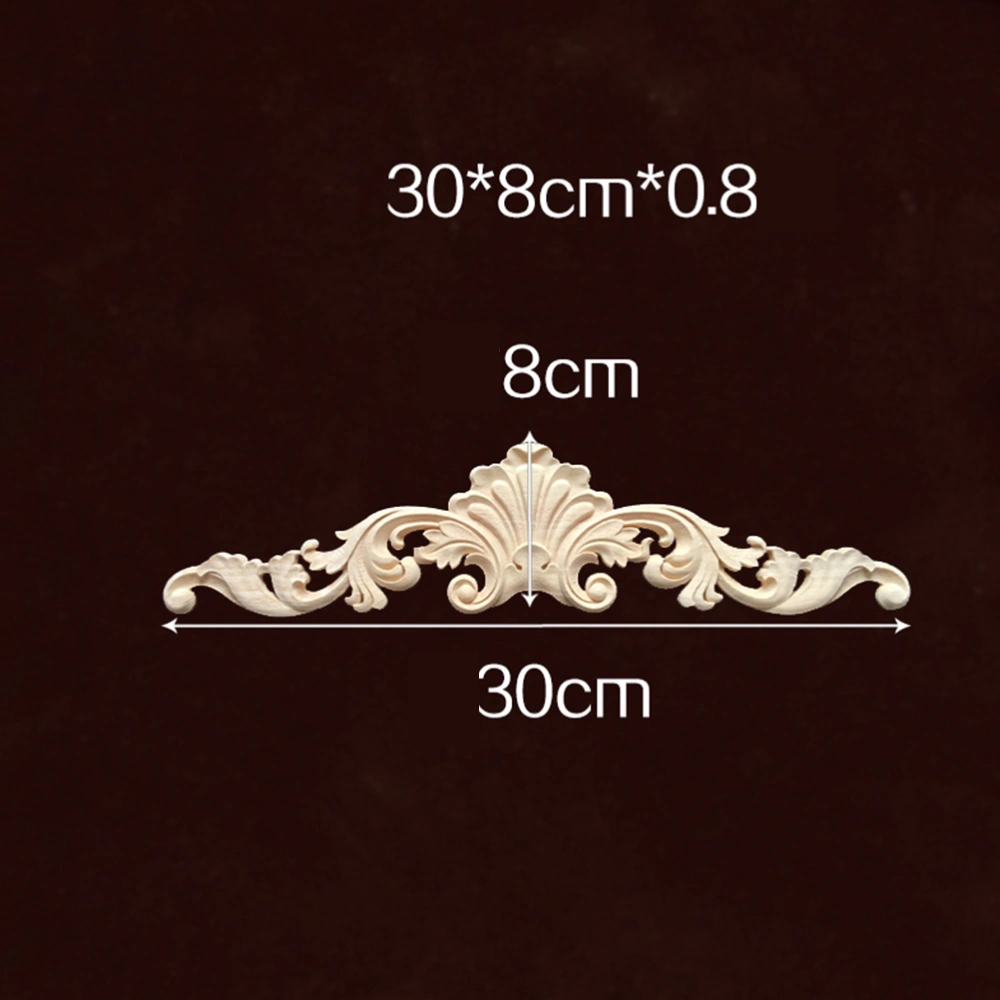 2PCS European Wood Carved Applique Solid Wood Diagonal Applique Cabinet Door Long Carving Flowers Delicate Furniture Decoration Size 2