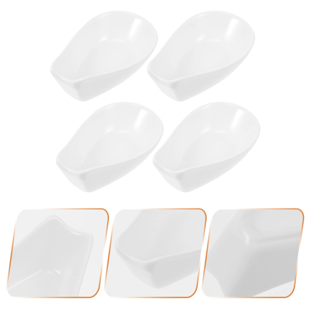 4pcs Ceramic Spoon Storage Racks Household Spoon Holders Ladle Rests (White)