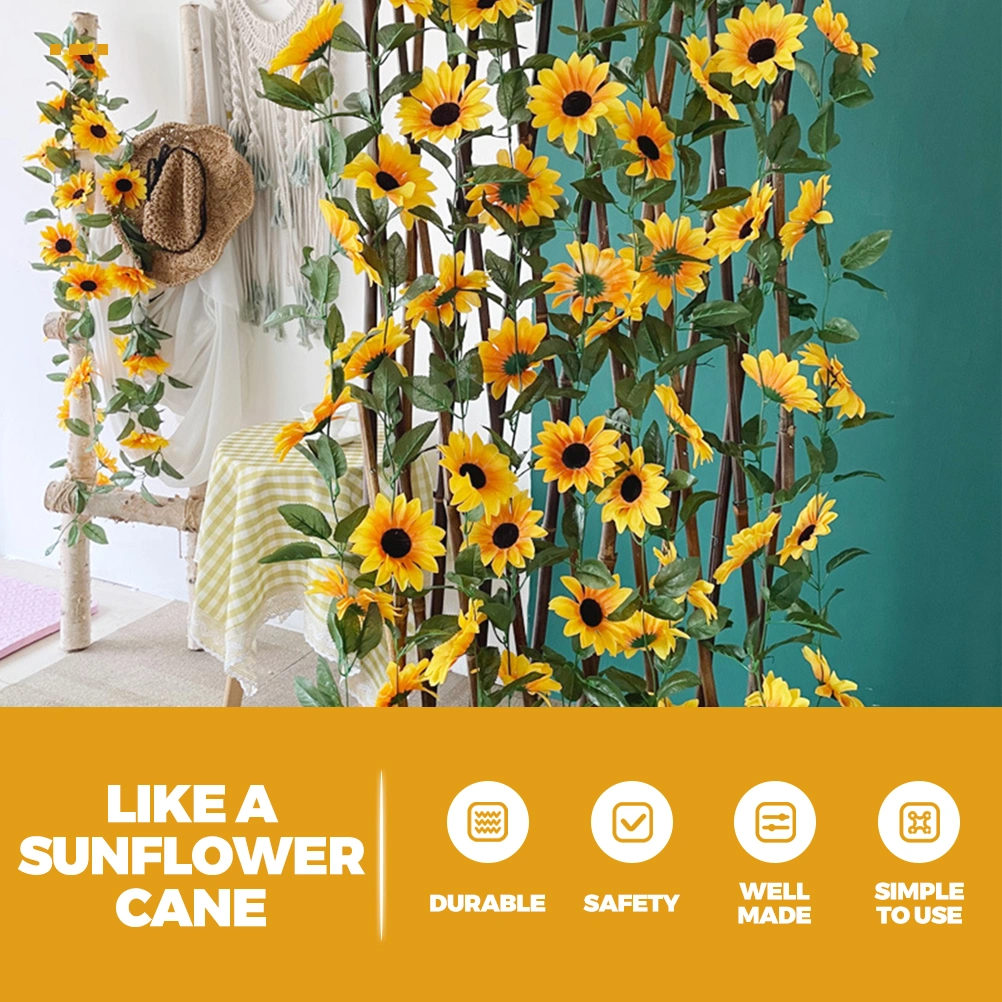 Silk Sunflowers Vine Artificial Sunflower Garland Hanging Sunflower Vine for Wedding Party