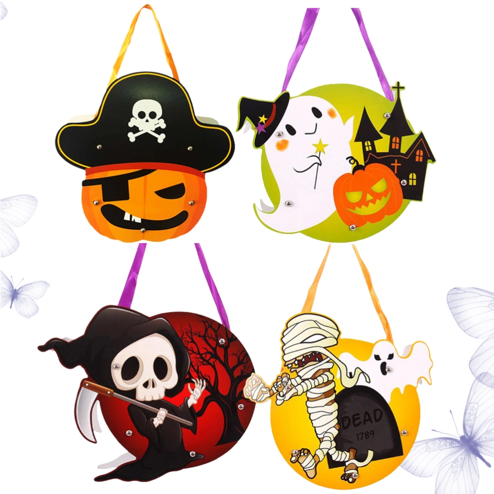 4Pcs Creative Candy Skeleton Mummy Ghost Pirate Pattern Bag Children DIY Gift Bags Halloween Kindergarten Gift Bag Decoration Handbag