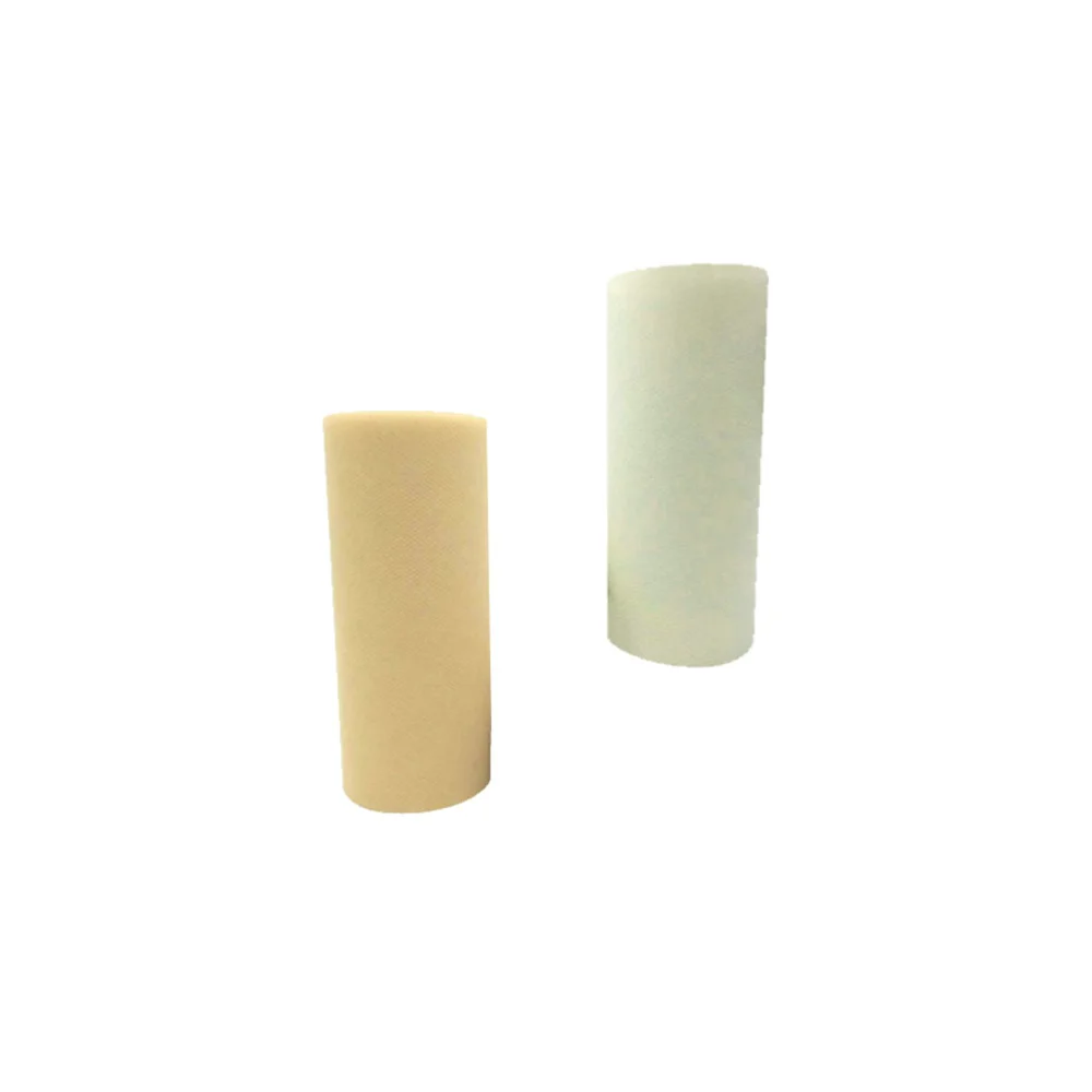 2 Pcs 6 Inch Tutu Scroll Roll Spool Tulle Roll DIY Craft Gauze for Wedding Dress Decoration Party Supplies (Light Yellow, Beige Style)