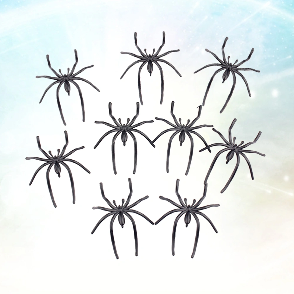 100pcs Simulation Spider Long Leg Realistic Fake Spiders Creepy Lifelike for Halloween Club Pub Haunted House (Black)