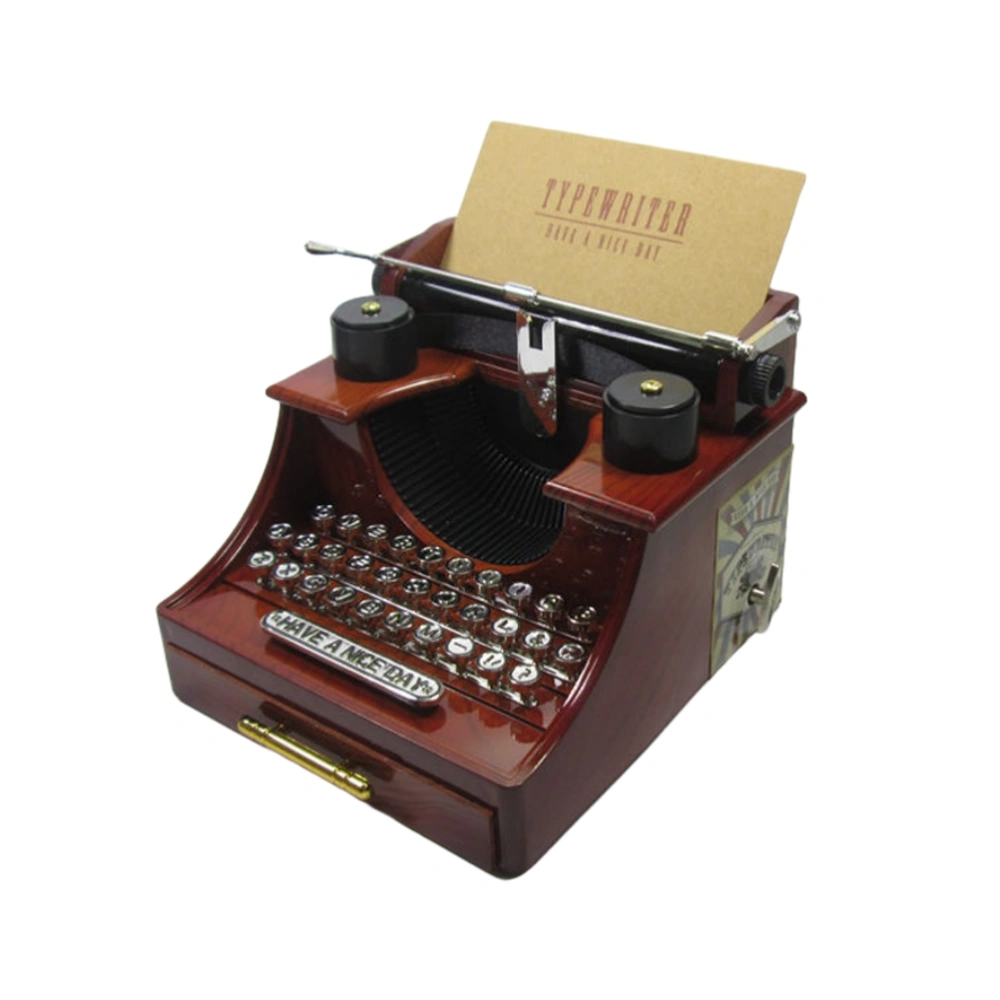 1Pc Creative Typewriter Decorative Music Box Dynamic Vintage Music Box for Baby Girl Gift