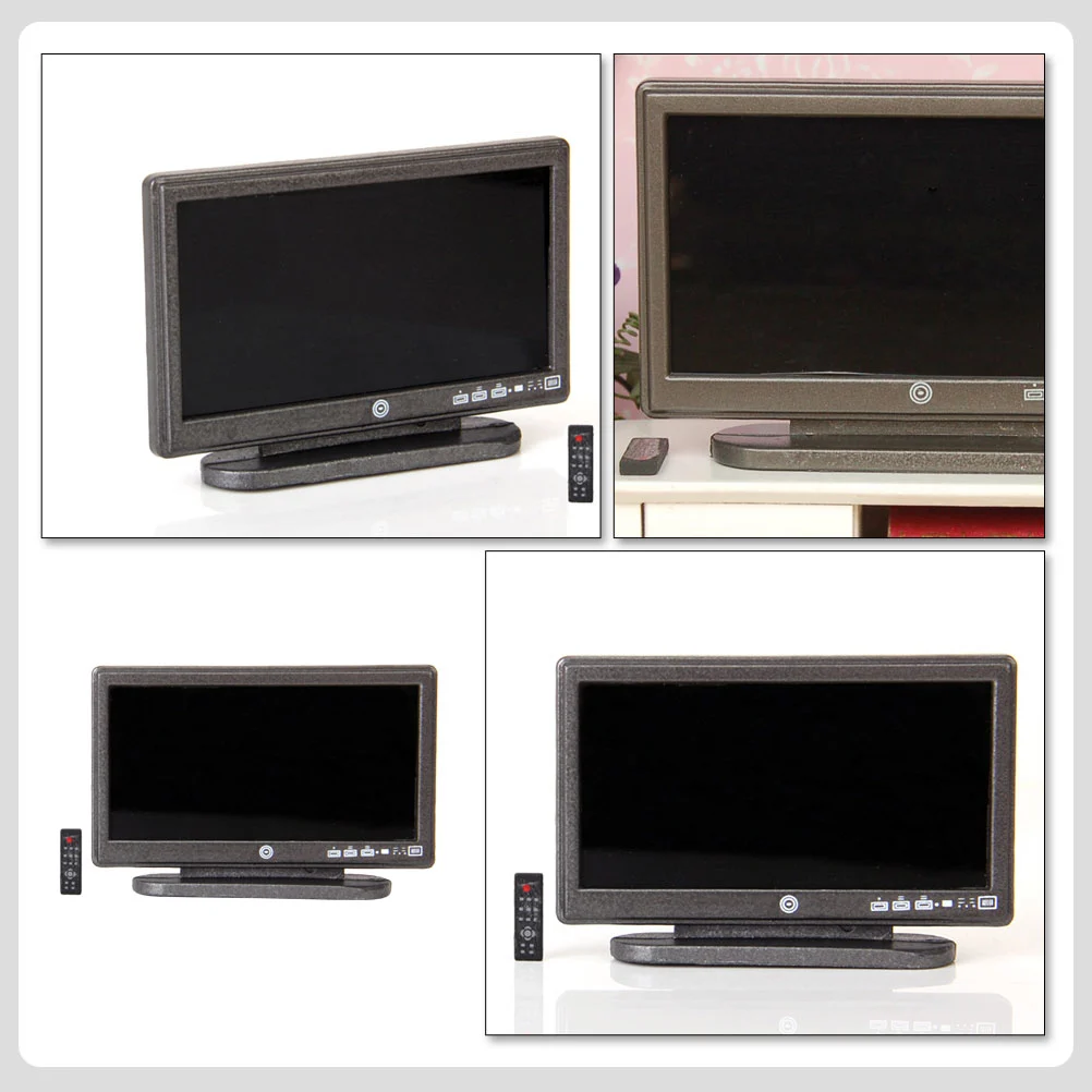 1 Set Doll House Mini Flat Screen TV Doll House Miniature Toy Miniature Flat Screen TV Model