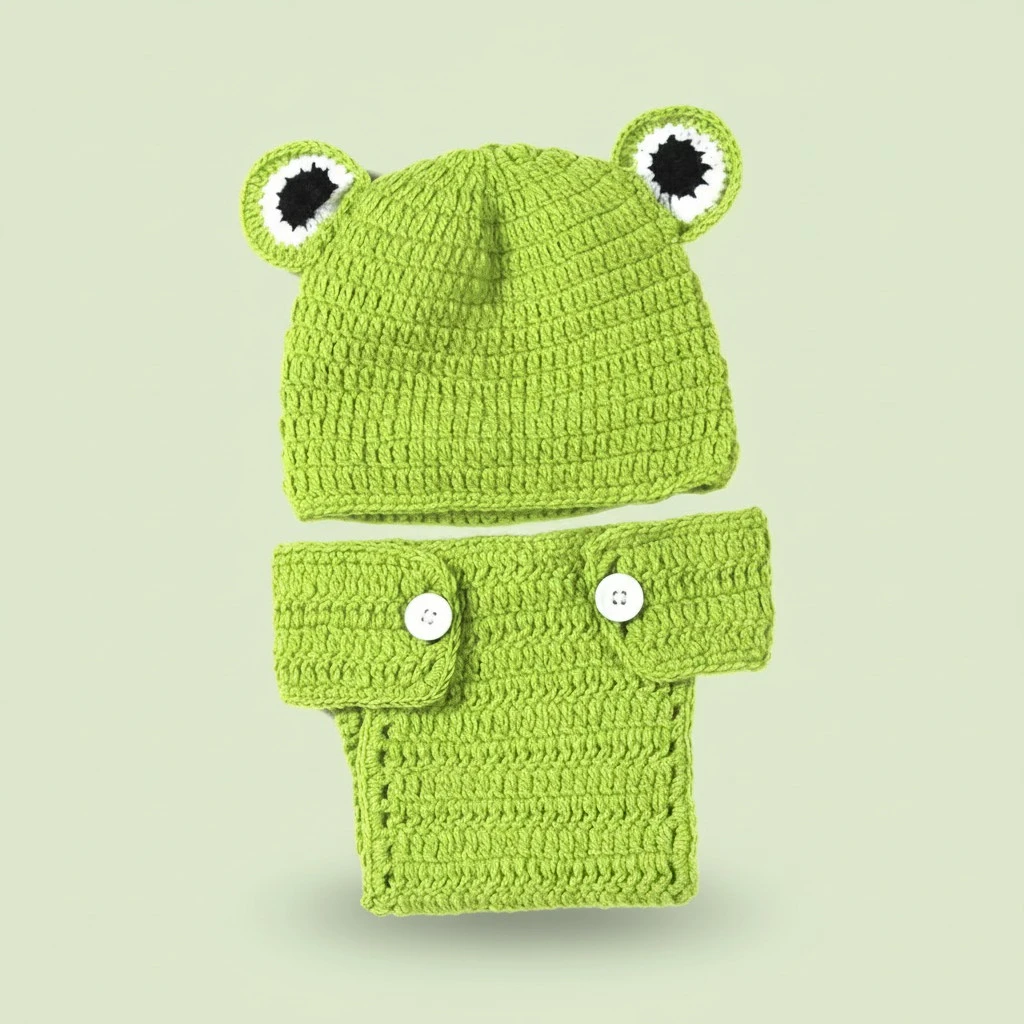 Style Baby Infant Newborn Handmade Crochet Beanie Hat Clothes Baby Photograph Props