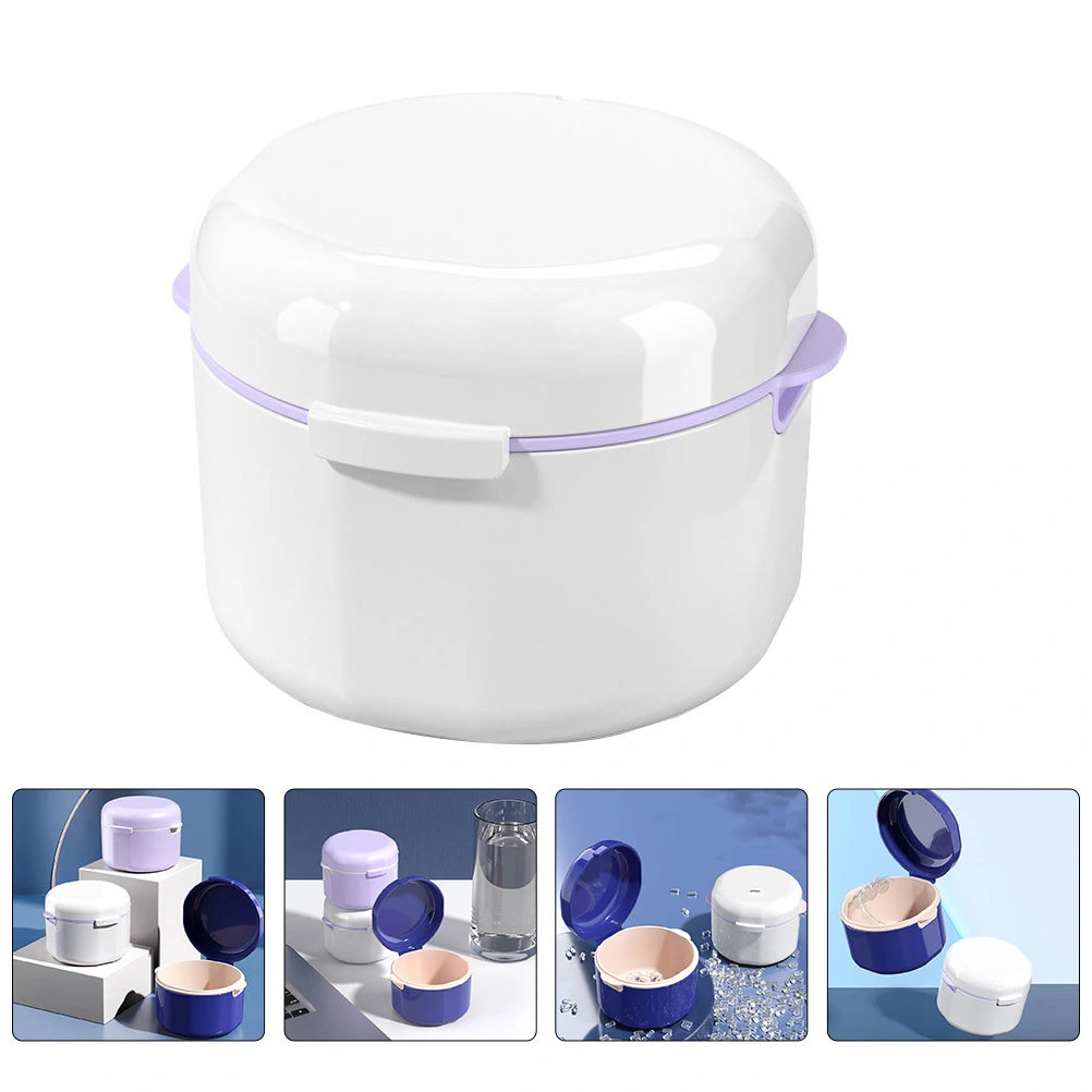 Denture Case Denture Bath Case Denture Cleaning Case Portable Retainer Case
