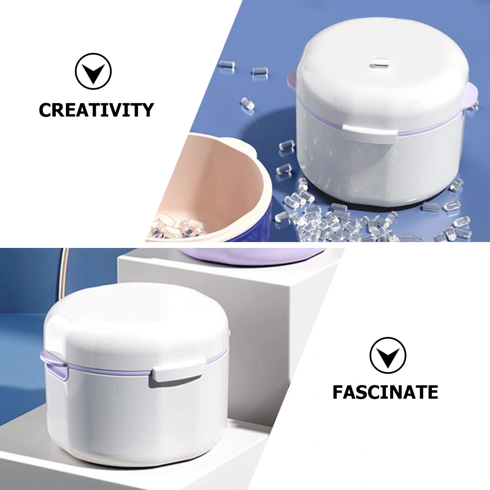 Denture Case Denture Bath Case Denture Cleaning Case Portable Retainer Case