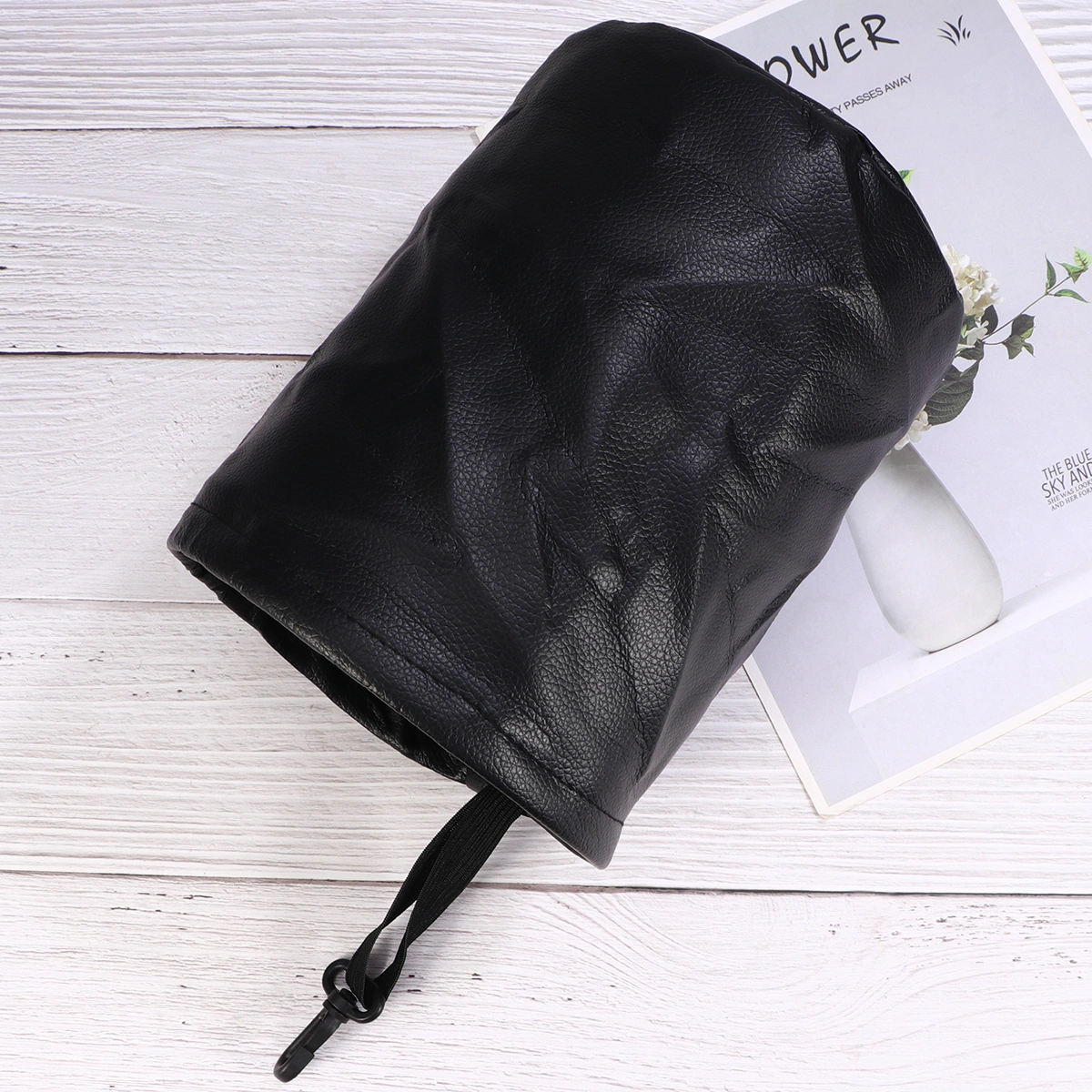 1PC Car Garbage Bag Seat Back Storage Bag Eco-Friendly Washable Waterproof Trash Bin Debris Storage Bag (Black)