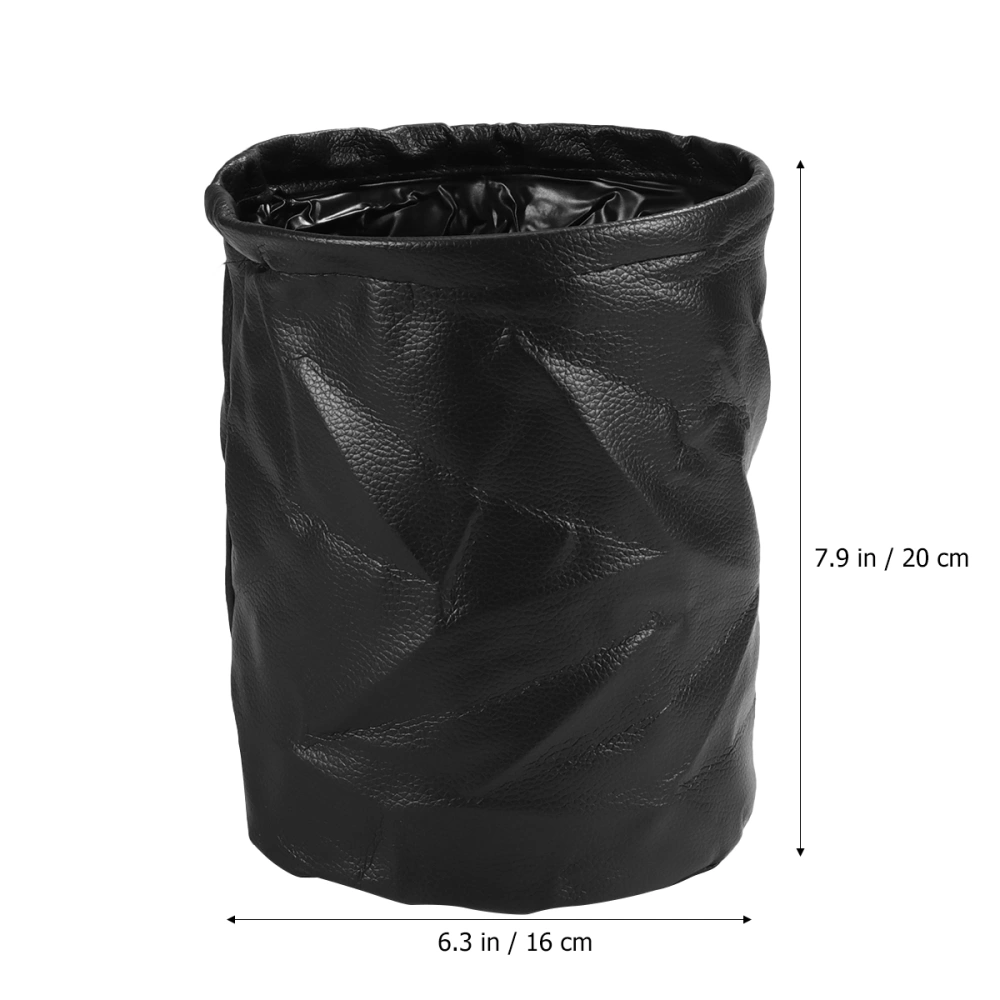 1PC Car Garbage Bag Seat Back Storage Bag Eco-Friendly Washable Waterproof Trash Bin Debris Storage Bag (Black)